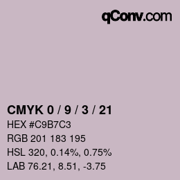 Color code: CMYK 0 / 9 / 3 / 21 | qconv.com