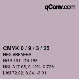 颜色代码: CMYK 0 / 9 / 3 / 25 | qconv.com