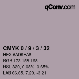 颜色代码: CMYK 0 / 9 / 3 / 32 | qconv.com