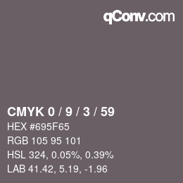 颜色代码: CMYK 0 / 9 / 3 / 59 | qconv.com