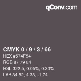 Color code: CMYK 0 / 9 / 3 / 66 | qconv.com