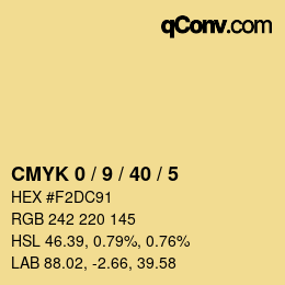 Color code: CMYK 0 / 9 / 40 / 5 | qconv.com