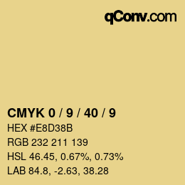 Color code: CMYK 0 / 9 / 40 / 9 | qconv.com