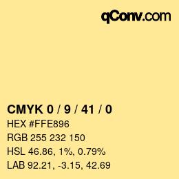 Color code: CMYK 0 / 9 / 41 / 0 | qconv.com