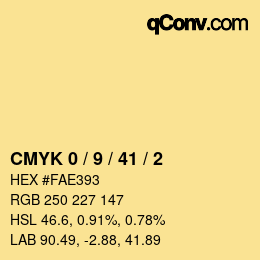 Color code: CMYK 0 / 9 / 41 / 2 | qconv.com