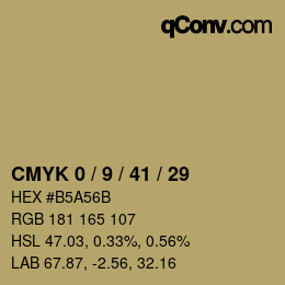 Farbcode: CMYK 0 / 9 / 41 / 29 | qconv.com