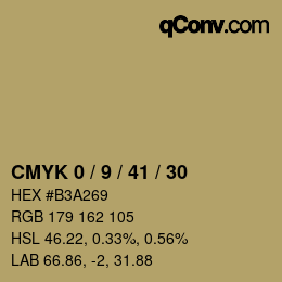 Código de color: CMYK 0 / 9 / 41 / 30 | qconv.com