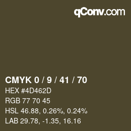 Color code: CMYK 0 / 9 / 41 / 70 | qconv.com