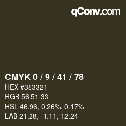 Color code: CMYK 0 / 9 / 41 / 78 | qconv.com