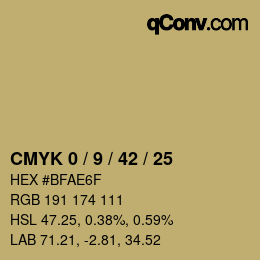 颜色代码: CMYK 0 / 9 / 42 / 25 | qconv.com