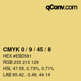 颜色代码: CMYK 0 / 9 / 45 / 8 | qconv.com