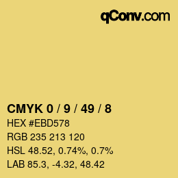 Color code: CMYK 0 / 9 / 49 / 8 | qconv.com