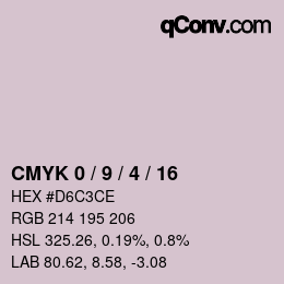 颜色代码: CMYK 0 / 9 / 4 / 16 | qconv.com