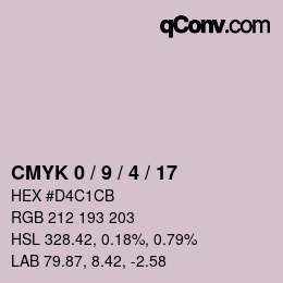 Color code: CMYK 0 / 9 / 4 / 17 | qconv.com