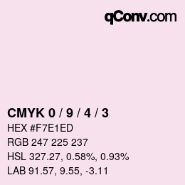 Color code: CMYK 0 / 9 / 4 / 3 | qconv.com