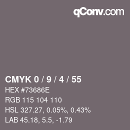 Color code: CMYK 0 / 9 / 4 / 55 | qconv.com