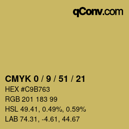 颜色代码: CMYK 0 / 9 / 51 / 21 | qconv.com