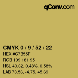 颜色代码: CMYK 0 / 9 / 52 / 22 | qconv.com