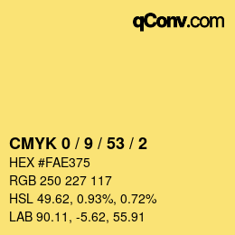 Color code: CMYK 0 / 9 / 53 / 2 | qconv.com