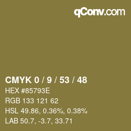 カラーコード: CMYK 0 / 9 / 53 / 48 | qconv.com