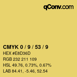 Color code: CMYK 0 / 9 / 53 / 9 | qconv.com