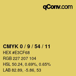 Color code: CMYK 0 / 9 / 54 / 11 | qconv.com