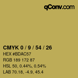 カラーコード: CMYK 0 / 9 / 54 / 26 | qconv.com