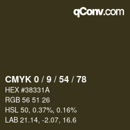 Color code: CMYK 0 / 9 / 54 / 78 | qconv.com