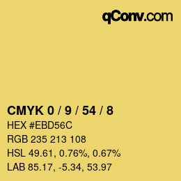 颜色代码: CMYK 0 / 9 / 54 / 8 | qconv.com