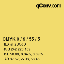 Color code: CMYK 0 / 9 / 55 / 5 | qconv.com