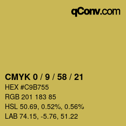 颜色代码: CMYK 0 / 9 / 58 / 21 | qconv.com
