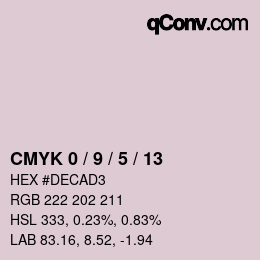 颜色代码: CMYK 0 / 9 / 5 / 13 | qconv.com