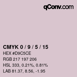 カラーコード: CMYK 0 / 9 / 5 / 15 | qconv.com