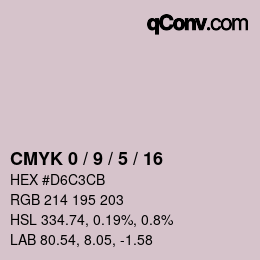 颜色代码: CMYK 0 / 9 / 5 / 16 | qconv.com