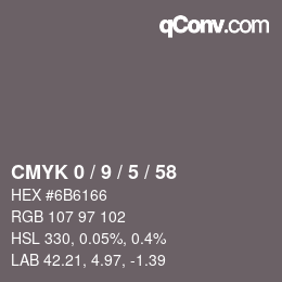 Color code: CMYK 0 / 9 / 5 / 58 | qconv.com