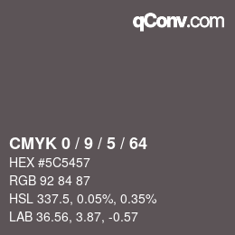 Color code: CMYK 0 / 9 / 5 / 64 | qconv.com