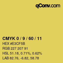 Color code: CMYK 0 / 9 / 60 / 11 | qconv.com