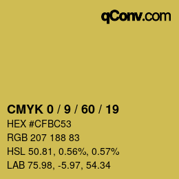 颜色代码: CMYK 0 / 9 / 60 / 19 | qconv.com