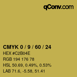 Color code: CMYK 0 / 9 / 60 / 24 | qconv.com