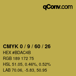 Color code: CMYK 0 / 9 / 60 / 26 | qconv.com