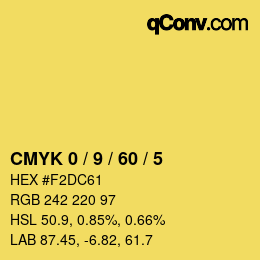 Color code: CMYK 0 / 9 / 60 / 5 | qconv.com