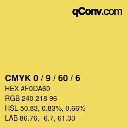 Color code: CMYK 0 / 9 / 60 / 6 | qconv.com