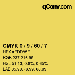 颜色代码: CMYK 0 / 9 / 60 / 7 | qconv.com