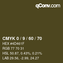 颜色代码: CMYK 0 / 9 / 60 / 70 | qconv.com