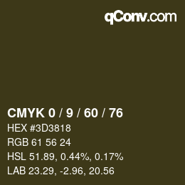 カラーコード: CMYK 0 / 9 / 60 / 76 | qconv.com