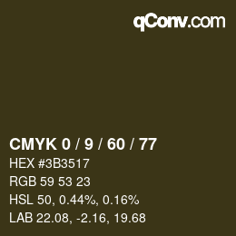 颜色代码: CMYK 0 / 9 / 60 / 77 | qconv.com