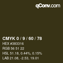 カラーコード: CMYK 0 / 9 / 60 / 78 | qconv.com