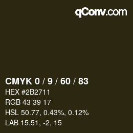 カラーコード: CMYK 0 / 9 / 60 / 83 | qconv.com