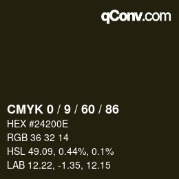 カラーコード: CMYK 0 / 9 / 60 / 86 | qconv.com