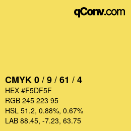 Color code: CMYK 0 / 9 / 61 / 4 | qconv.com